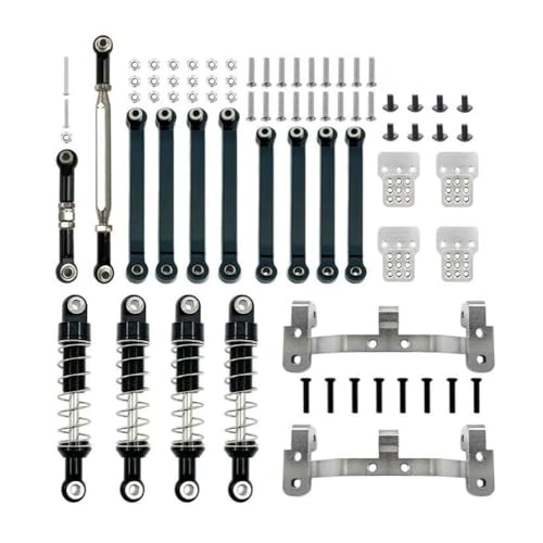 tKLNvZ D90 MN98 MN99S Metall Suspension Link Rod Link Zugstangen Montieren Sitz Stoßdämpfer 1/12 RC Auto Upgrade Teile Zubehör(Black) von tKLNvZ