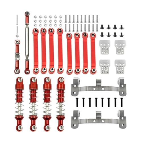 tKLNvZ D90 MN98 MN99S Metall Suspension Link Rod Link Zugstangen Montieren Sitz Stoßdämpfer 1/12 RC Auto Upgrade Teile Zubehör(Red) von tKLNvZ