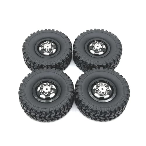 tKLNvZ Kompatibel mit 1/12 MN82 LC79 MN78 C14 C24 1/16 Naughty Dragon RC-Autozubehör, Metall-Upgrade-Räder und -Reifen(Black) von tKLNvZ