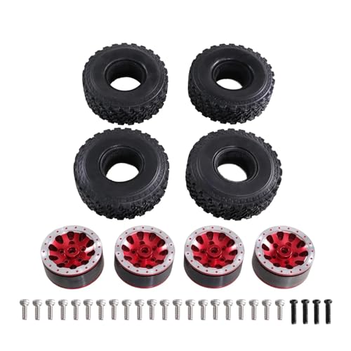 tKLNvZ Kompatibel mit 1/12 MN82 LC79 MN78 D90 D91 D96 99S 1/16 Full Range RC-Teile Metall Six Drive Clip Reifen Hub Reifen(Red) von tKLNvZ