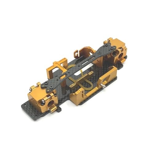 tKLNvZ Kompatibel mit 1/28 284131 k979 k989 k999 RC Autoteile Metall-Upgrade Modifiziertes Getriebe Chassisteile Radstand 98mm 102mm(Gold) von tKLNvZ