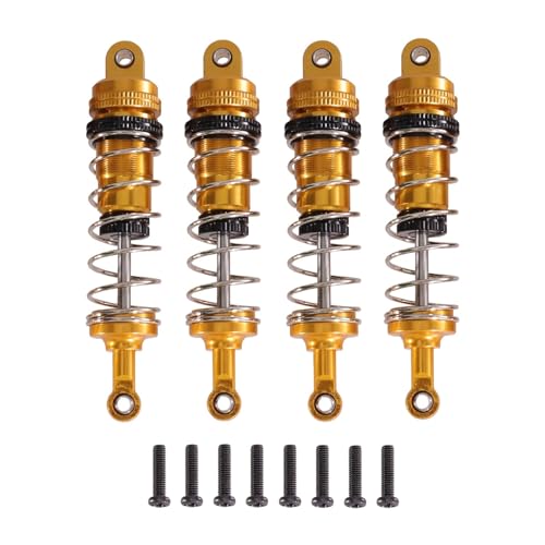 tKLNvZ Kompatibel mit 144001 144002 144010 124019 124017 RC Car Metall-Upgrade-Teile Ölstoßdämpfer Einstellbarer Absorber(Golden) von tKLNvZ