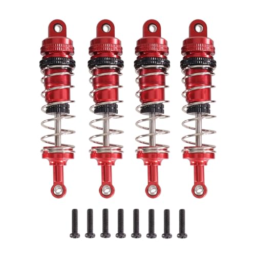 tKLNvZ Kompatibel mit 144001 144002 144010 124019 124017 RC Car Metall-Upgrade-Teile Ölstoßdämpfer Einstellbarer Absorber(Red) von tKLNvZ