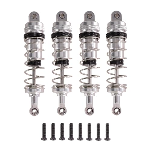 tKLNvZ Kompatibel mit 144001 144002 144010 124019 124017 RC Car Metall-Upgrade-Teile Ölstoßdämpfer Einstellbarer Absorber(Silver) von tKLNvZ