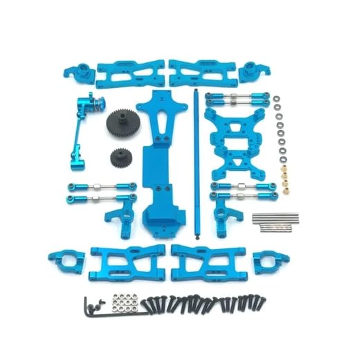 tKLNvZ Kompatibel mit 144001 Metall-Upgrade-Teile-Kits Schwingarm-Verbindungsstange Lenkblock Kompatibel mit 144001 144002 144010 1/14 RC-Autozubehör(Blue) von tKLNvZ