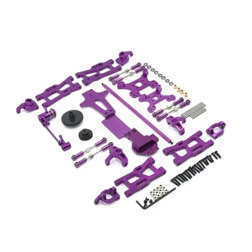 tKLNvZ Kompatibel mit 144001 Metall-Upgrade-Teile-Kits Schwingarm-Verbindungsstange Lenkblock Kompatibel mit 144001 144002 144010 1/14 RC-Autozubehör(Purple) von tKLNvZ