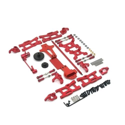 tKLNvZ Kompatibel mit 144001 Metall-Upgrade-Teile-Kits Schwingarm-Verbindungsstange Lenkblock Kompatibel mit 144001 144002 144010 1/14 RC-Autozubehör(Red) von tKLNvZ