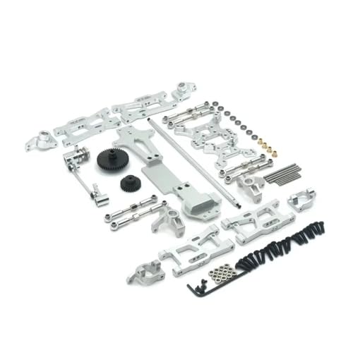 tKLNvZ Kompatibel mit 144001 Metall-Upgrade-Teile-Kits Schwingarm-Verbindungsstange Lenkblock Kompatibel mit 144001 144002 144010 1/14 RC-Autozubehör(Silver) von tKLNvZ