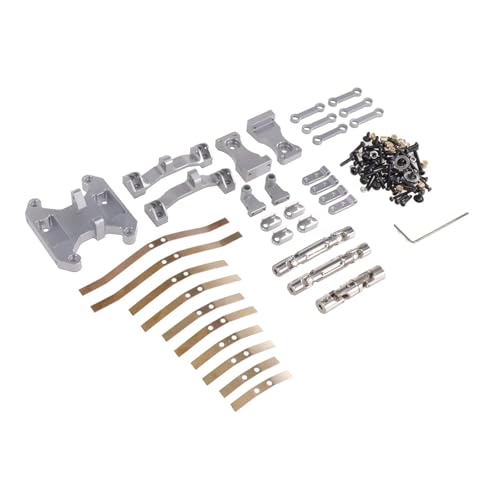 tKLNvZ Kompatibel mit B16 B36 1/16 RC-Auto, Metall-Balance-Chassis-Board, Wippe, Federplatte, Antriebswelle, Upgrade-Teile, modifiziertes Zubehör(Silver) von tKLNvZ