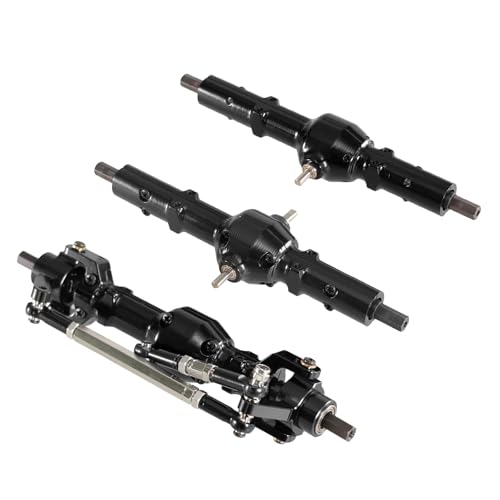 tKLNvZ Kompatibel mit B16 B36 und Anderen 1/16-Sechs-Antriebs-RC-Autozubehörteilen. Vorder-, Mittel- und Hinterachsbaugruppen aus Metall.(Black Set) von tKLNvZ