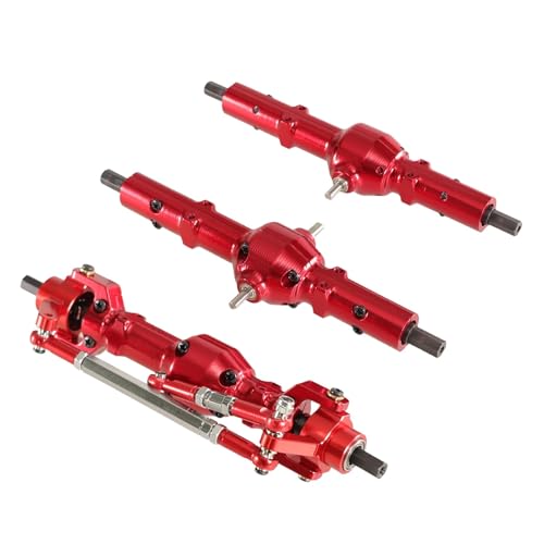 tKLNvZ Kompatibel mit B16 B36 und Anderen 1/16-Sechs-Antriebs-RC-Autozubehörteilen. Vorder-, Mittel- und Hinterachsbaugruppen aus Metall.(Red Set) von tKLNvZ
