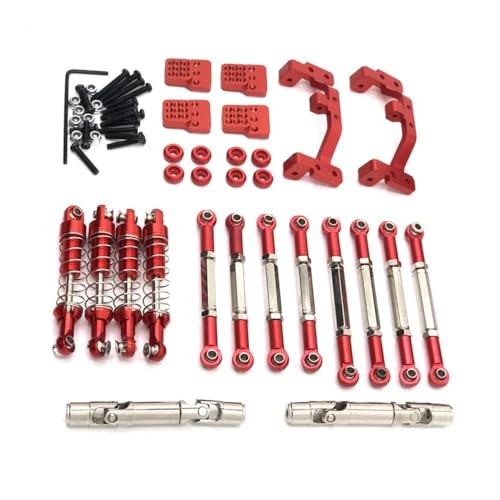 tKLNvZ Kompatibel mit C14 C24 1/16 RC-Auto FY003-5A. Metall-Upgrade-Teile, Spurstangen, Antriebswellen, Stoßdämpfer(Red) von tKLNvZ