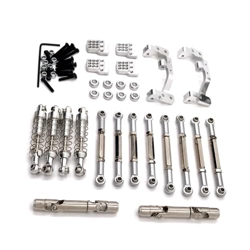 tKLNvZ Kompatibel mit C14 C24 1/16 RC-Auto FY003-5A. Metall-Upgrade-Teile, Spurstangen, Antriebswellen, Stoßdämpfer(Silver) von tKLNvZ