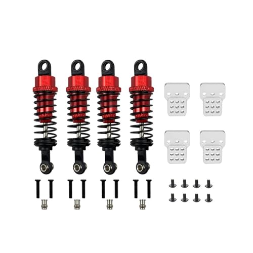 tKLNvZ MN D90 MN99S C14 C24 Metall-Stoßdämpfer und verlängerter Sitz, RC-Car-Upgrades, Teile-Zubehör(Red) von tKLNvZ