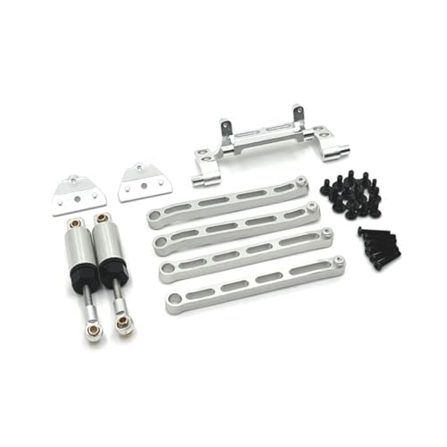 tKLNvZ MN168 MN82 MN78 Metall Chassis Link Stange Zugstange Servo Halterung Öl Stoßdämpfer Kit 1/12 RC Auto Upgrade Teile zubehör(Silver) von tKLNvZ