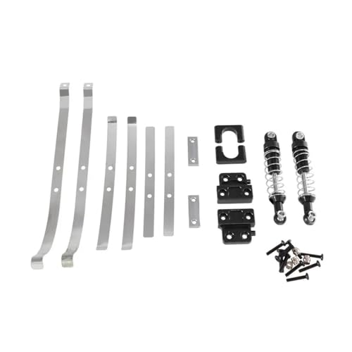 tKLNvZ MN82 LC79 Metall-Hinterachs-Stoßdämpfer-Blattfedern und Fester Sitzhalterungssatz 1/12 RC-Auto-Upgrade-Teile-Zubehör(Black) von tKLNvZ