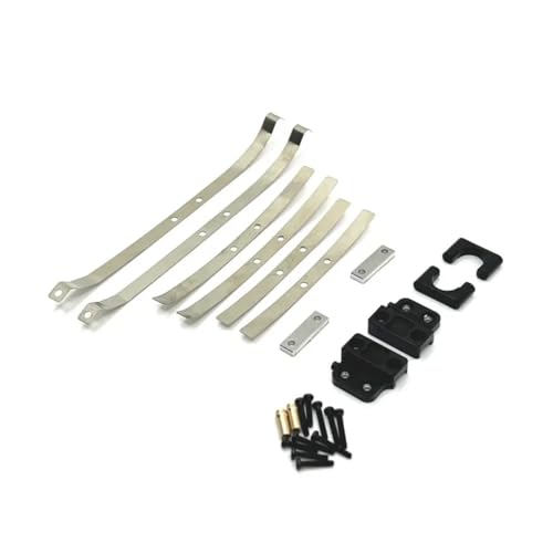 tKLNvZ MN82 LC79 Metall-Hinterachs-Stoßdämpfer-Blattfedern und Fester Sitzhalterungssatz 1/12 RC-Auto-Upgrade-Teile-Zubehör(Black) von tKLNvZ