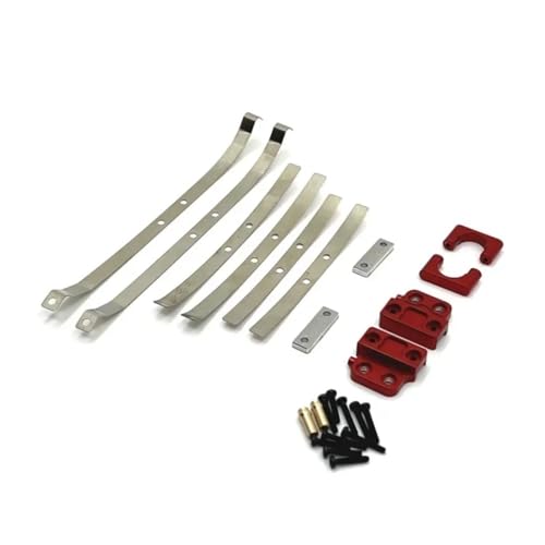 tKLNvZ MN82 LC79 Metall-Hinterachs-Stoßdämpfer-Blattfedern und Fester Sitzhalterungssatz 1/12 RC-Auto-Upgrade-Teile-Zubehör(Red) von tKLNvZ