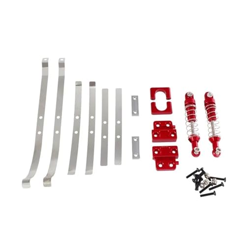tKLNvZ MN82 LC79 Metall-Hinterachs-Stoßdämpfer-Blattfedern und Fester Sitzhalterungssatz 1/12 RC-Auto-Upgrade-Teile-Zubehör(Red) von tKLNvZ