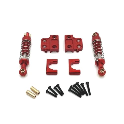 tKLNvZ MN82 LC79 Metall-Hinterachs-Stoßdämpfer und Fester Sitzhalterungssatz, 1/12 RC-Car-Upgrade-Teile-Zubehör(Red) von tKLNvZ