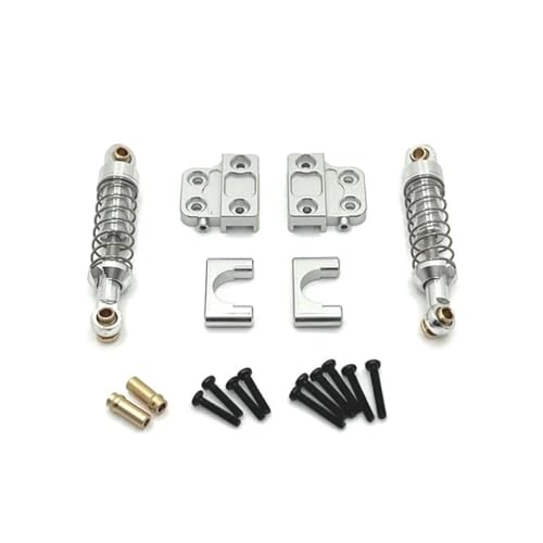 tKLNvZ MN82 LC79 Metall-Hinterachs-Stoßdämpfer und Fester Sitzhalterungssatz, 1/12 RC-Car-Upgrade-Teile-Zubehör(Silver) von tKLNvZ