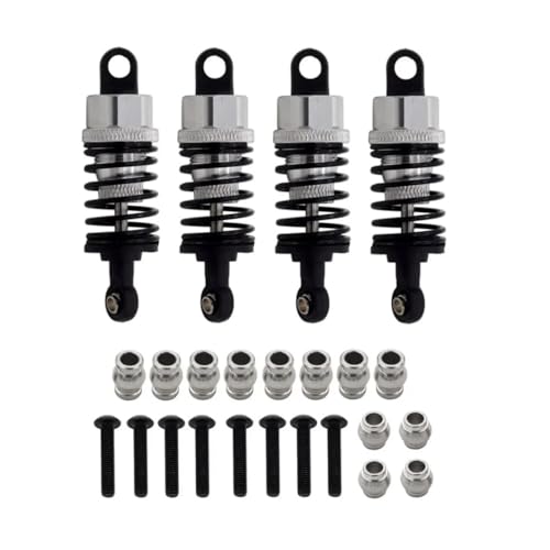 tKLNvZ Metall-Stoßdämpfer-Öldämpfer-Set, kompatibel mit TT-01 TT01 TT-02 TT02 1/10 RC-Auto-Upgrade-Teilezubehör(4pcs Silver) von tKLNvZ