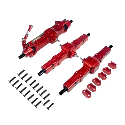 tKLNvZ Metall-Vorder-Zwischenachse, kompatibel mit B16 B36 Q60 Q63 Q64 FY004 MN-77 6WD 6X6 RC-Auto-Upgrade-Teile(Red B) von tKLNvZ