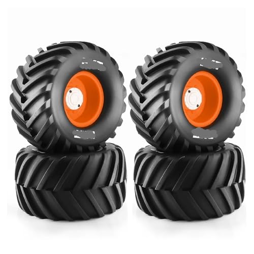 tKLNvZ Monster Truck Buggy Reifen 135mm 1/10 4 Stück 12mm Sechskant Upgrade Teile (Orange) von tKLNvZ