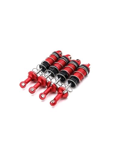 tKLNvZ RC Auto 4 Stück Metall Öl Stoßdämpfer Dämpfer for SCY 16101 16102 16103 1/16 RC Auto Upgrade Teile Zubehör(Red) von tKLNvZ