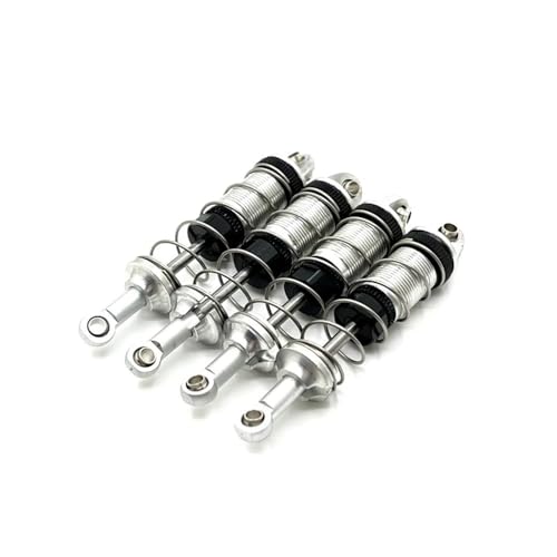 tKLNvZ RC Auto 4 Stück Metall Öl Stoßdämpfer Dämpfer for SCY 16101 16102 16103 1/16 RC Auto Upgrade Teile Zubehör(Silver) von tKLNvZ