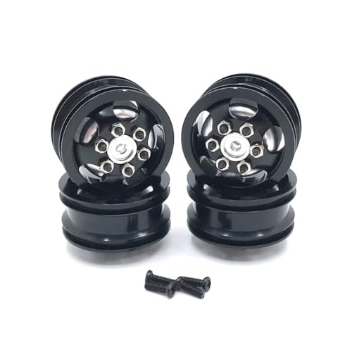 tKLNvZ RC-Automobil-Metallräder. Kompatibel mit C14 C24 C34 C44 B14 B24 B16 B36 4WD RC-Upgrade-Zubehör, Aluminiumlegierungsräder(Black) von tKLNvZ