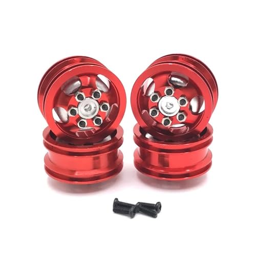 tKLNvZ RC-Automobil-Metallräder. Kompatibel mit C14 C24 C34 C44 B14 B24 B16 B36 4WD RC-Upgrade-Zubehör, Aluminiumlegierungsräder(Red) von tKLNvZ