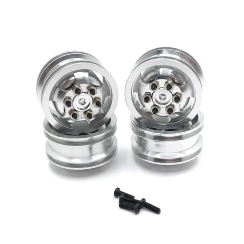 tKLNvZ RC-Automobil-Metallräder. Kompatibel mit C14 C24 C34 C44 B14 B24 B16 B36 4WD RC-Upgrade-Zubehör, Aluminiumlegierungsräder(Silver) von tKLNvZ