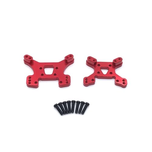 tKLNvZ RC Car Upgrade Teile Zubehör 144001 144002 144010 124007 124017 124019 Metall-Stoßdämpferbrücke vorne und hinten(Red) von tKLNvZ