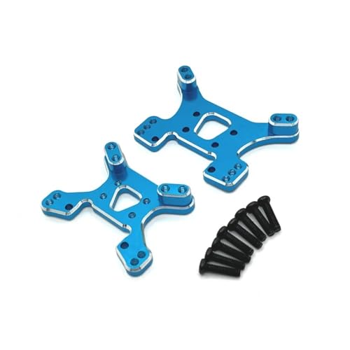 tKLNvZ RC Car Upgrade Teile Zubehör 144001 144002 144010 124017 124019 124007 124008 Metall vordere und hintere Stoßdämpferplatte(Blue) von tKLNvZ