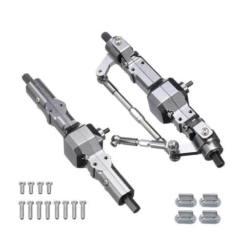 tKLNvZ Vorder- und Hinterachsensatz aus Metall, kompatibel mit C14 C24 C34 C44 B14 B24 1/16 RC-Auto-Upgrades, Teilezubehör(Dark Grey) von tKLNvZ