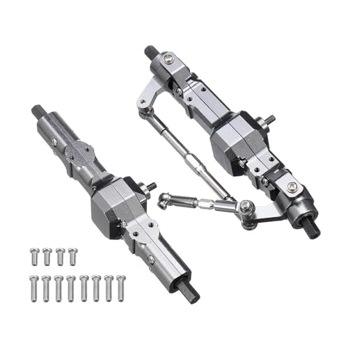 tKLNvZ Vorder- und Hinterachsensatz aus Metall, kompatibel mit C14 C24 C34 C44 B14 B24 1/16 RC-Auto-Upgrades, Teilezubehör(Light Grey) von tKLNvZ