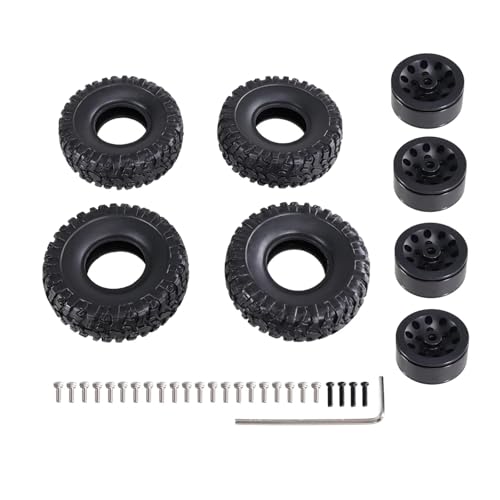 tKLNvZ for MN1/2 D90 98 99S 78 82 99sV2 1/16 C14 C24 C34 RC-Auto-Clip-Typ-Reifen, weiche Reifenhaut, Upgrade-Metallteile, Zubehör(Black) von tKLNvZ
