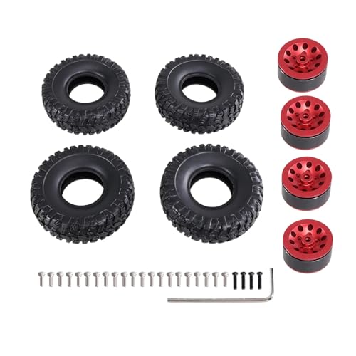 tKLNvZ for MN1/2 D90 98 99S 78 82 99sV2 1/16 C14 C24 C34 RC-Auto-Clip-Typ-Reifen, weiche Reifenhaut, Upgrade-Metallteile, Zubehör(Red) von tKLNvZ