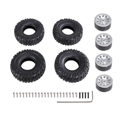 tKLNvZ for MN1/2 D90 98 99S 78 82 99sV2 1/16 C14 C24 C34 RC-Auto-Clip-Typ-Reifen, weiche Reifenhaut, Upgrade-Metallteile, Zubehör(Silver) von tKLNvZ