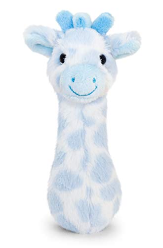 tachi Baby Stofftier Giraffe 15 cm, Plüschtier Rassel Blau, Kuscheltier Babygiraffe flauschig von tachi