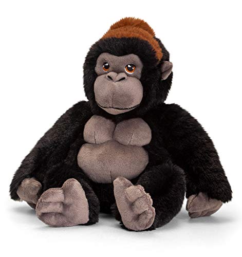 HDmirrorR tachi Kuscheltier Gorilla 20 cm, Plüschtier AFFE Schwarz aus recycelten Material, Stoffgorilla sitzend von tachi