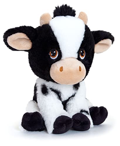 tachi Kuscheltier Kuh schwarz weiß, Plüschtier sitzend 18 cm, Stofftier mit aufgestickten Augen von tachi