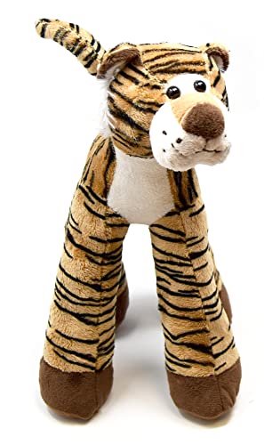 tachi Kuscheltiger Weich Selbst Stehend, Plüschtier Großkatze Tiger, Größe: 34 cm, Stofftier Raubkatze Beige Braun von tachi