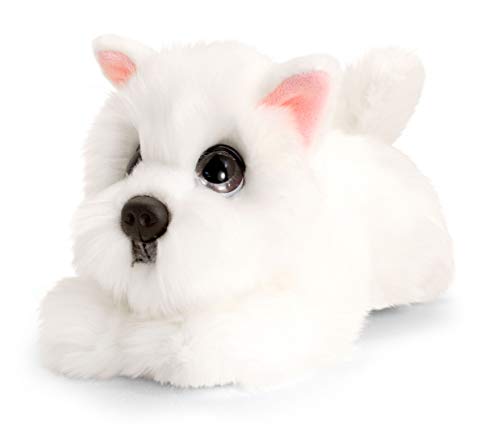 tachi Plüsch Westi White Terrier, Weißes Kuscheltier Hündchen, Stofftier Hund 25 cm liegend von tachi