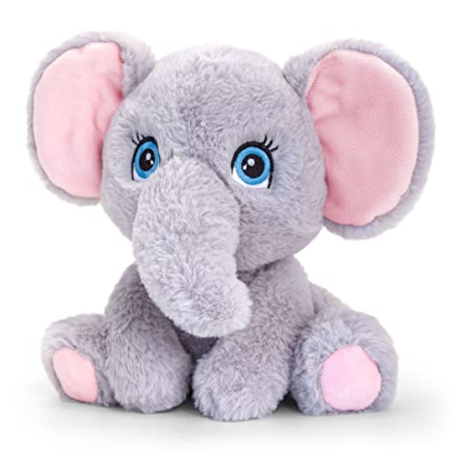 tachi Plüschtier Elefant flauschig, Großer Stofftier Dickhäuter 25 cm, Kuscheltier grau von tachi