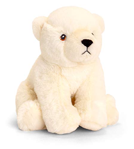 tachi Stofftier Bär weiß, Plüschtier Eisbär für Kleinkinder, Weicher Kuscheltier Teddy 18 cm sitzend von tachi