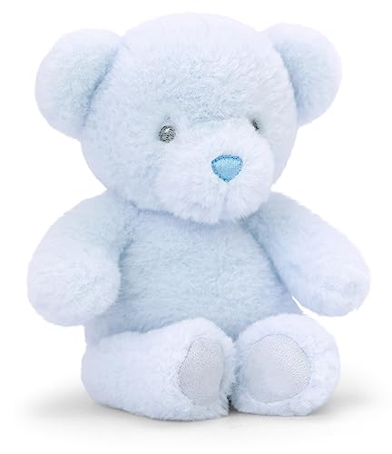 tachi Stofftier Teddy blau, Jungen Plüschtier Bär 16 cm, Baby Kuscheltier Bärchen sitzend von tachi