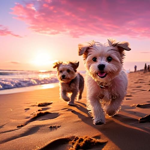 Sommerpuzzle für Hunde an der Küste, 500 Teile für Erwachsene Shih Tzu am Strand, Holzpuzzle für junge Kinder, Lernspielzeug, Herausforderung bei Sonnenuntergang Sommerpuzzle für Hunde an der Küste, 500 Teile für Erwachsene Shih Tzu am Strand, Holzpuzzle für junge Kinder, Lernspielzeug, Herausforderung bei Sonnenuntergang von taeency