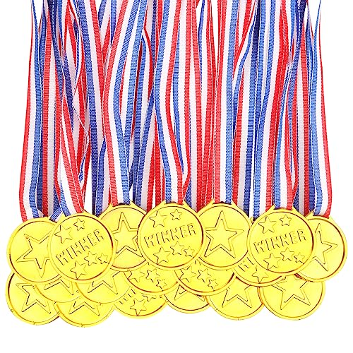 18 pcs Goldmedaille für Kinder, Gewinner Medaillen Gold Kunststoff Goldmedaillen Kinder Sieger Medallien Super Medallien Podium Kindergeburtstag Kinder lieben Diese Gold Medallien Spielzeug Awards von talifoca